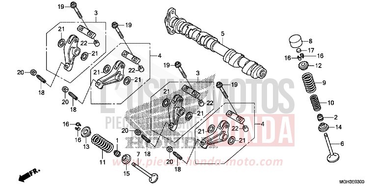 CAMSHAFT/VALVE (FRONT) for VFR1200X Dual Clutch PEARL SUNBEAM WHITE (NHA66) from 2012